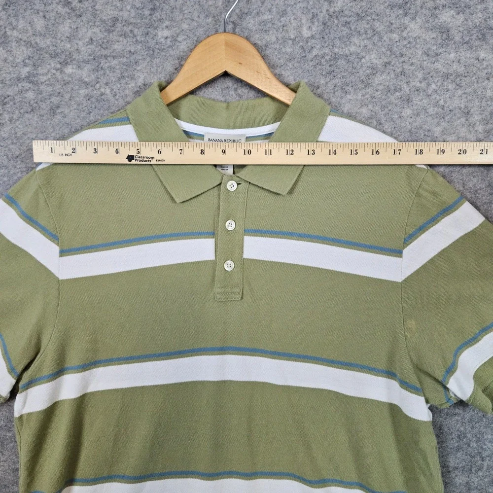 Banana Republic Men's Polo Shirt Size XL 100% Cotton Multicolor Stripes‎ SPOT